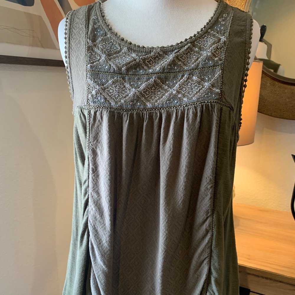 Boho peasant tank top